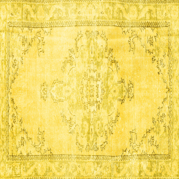 Square Persian Yellow Traditional Rug, tr3740yw