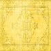 Square Persian Yellow Traditional Rug, tr3740yw