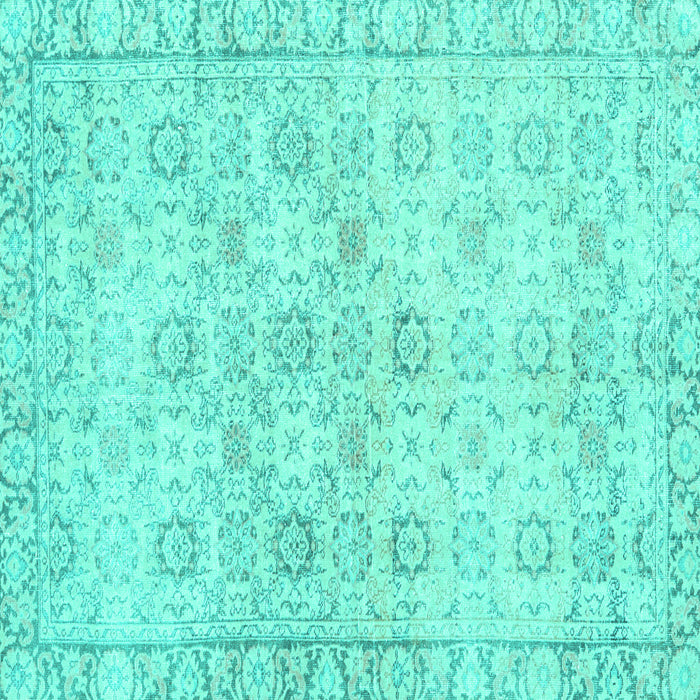 Square Persian Turquoise Traditional Rug, tr3741turq