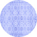 Round Persian Blue Traditional Rug, tr3741blu