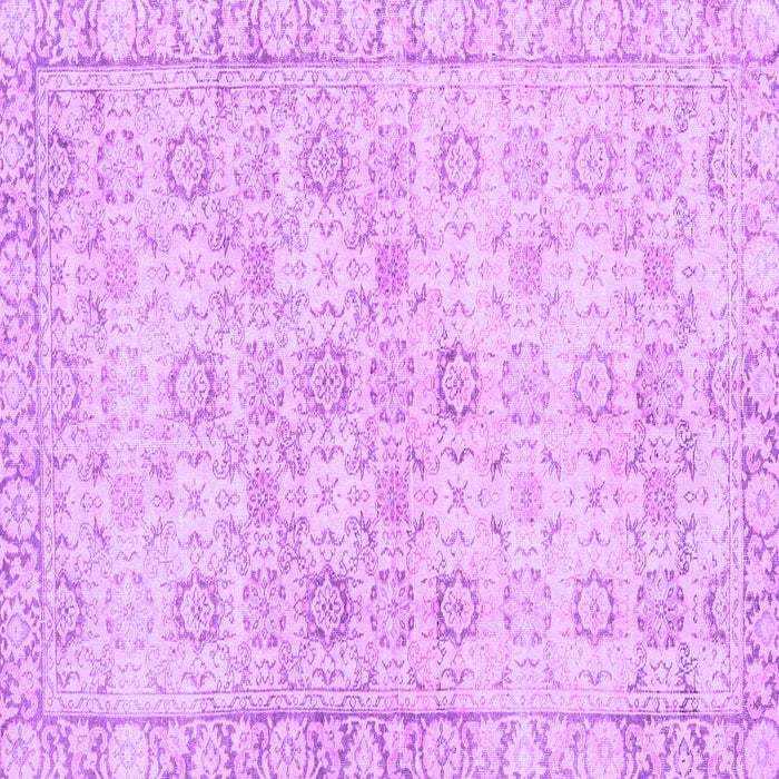Square Machine Washable Persian Purple Traditional Area Rugs, wshtr3741pur
