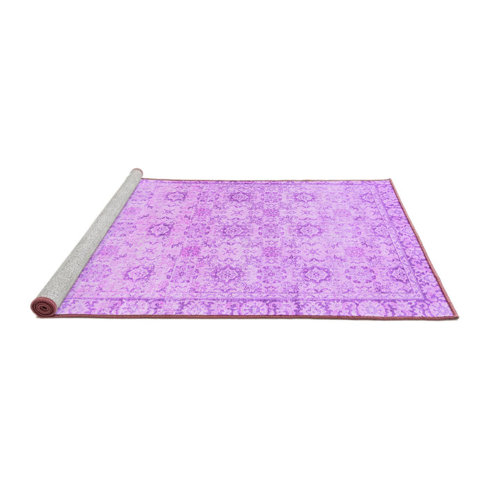 Sideview of Machine Washable Persian Purple Traditional Area Rugs, wshtr3741pur