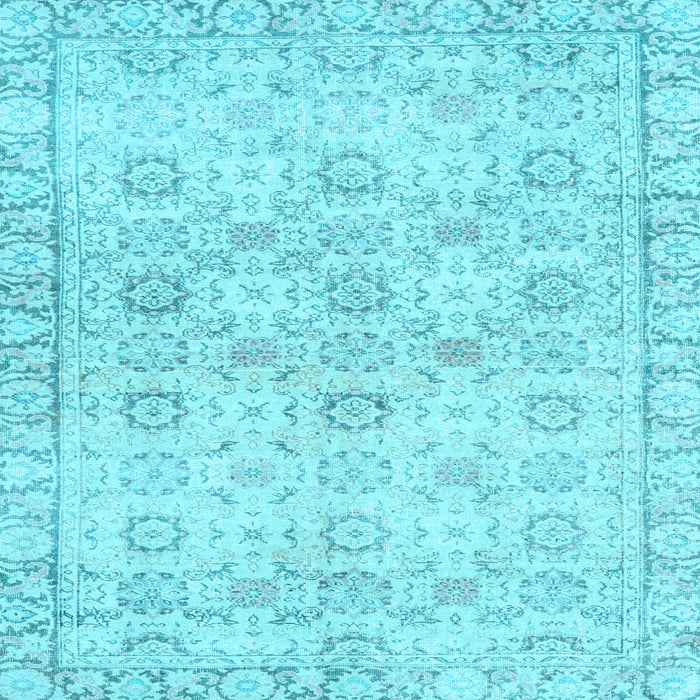Square Machine Washable Persian Light Blue Traditional Rug, wshtr3741lblu