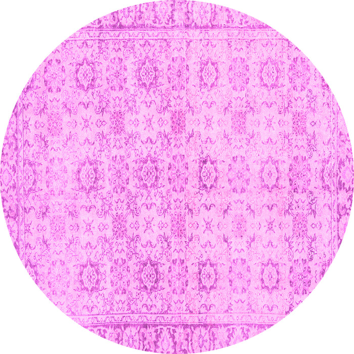 Round Persian Pink Traditional Rug, tr3741pnk