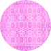 Round Persian Pink Traditional Rug, tr3741pnk