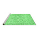 Sideview of Machine Washable Persian Emerald Green Traditional Area Rugs, wshtr3741emgrn