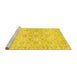 Sideview of Machine Washable Persian Yellow Traditional Rug, wshtr3741yw