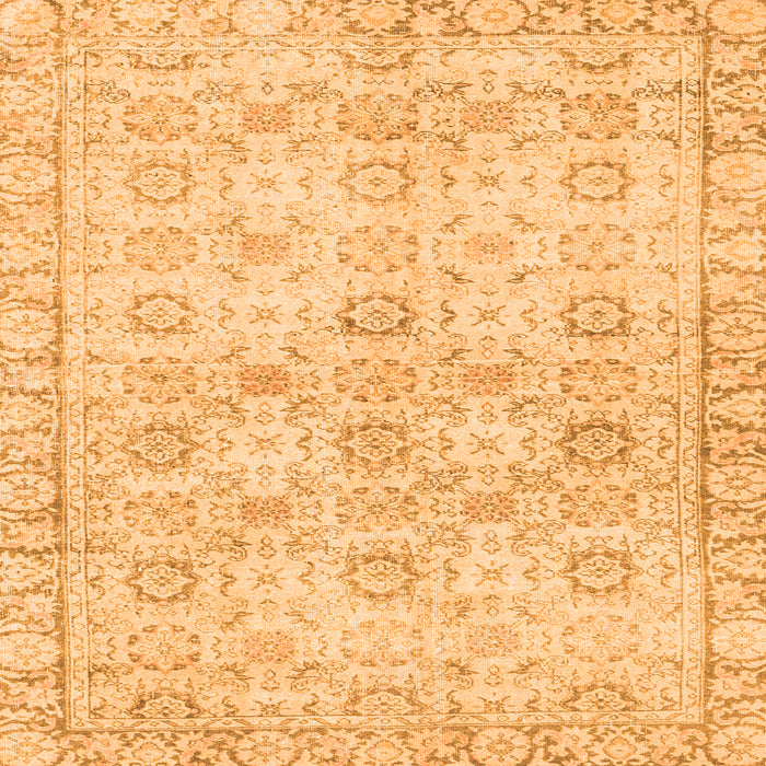 Round Machine Washable Persian Orange Traditional Area Rugs, wshtr3741org