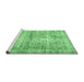 Sideview of Machine Washable Persian Emerald Green Traditional Area Rugs, wshtr3742emgrn