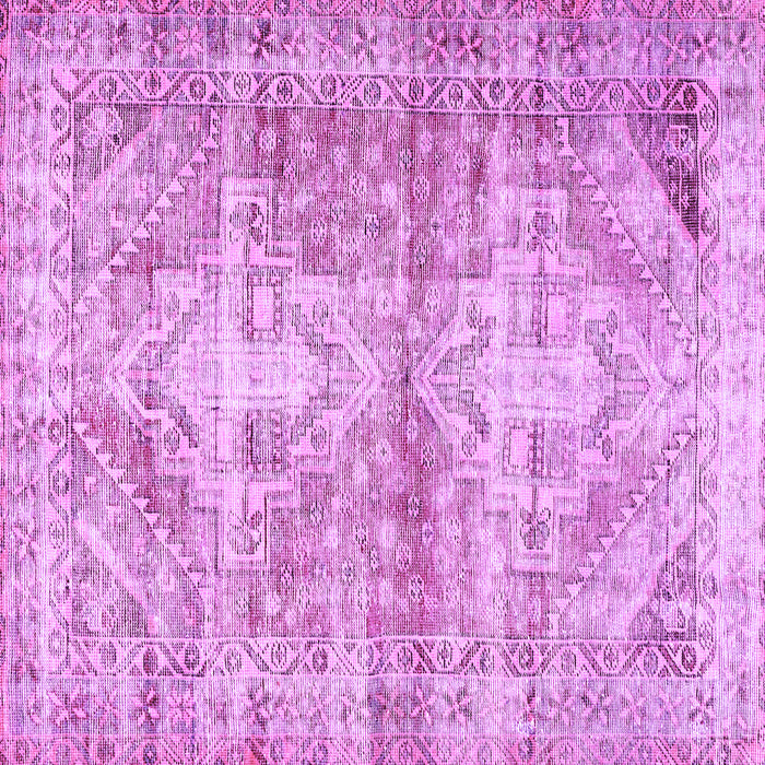 Square Machine Washable Persian Purple Traditional Area Rugs, wshtr3742pur