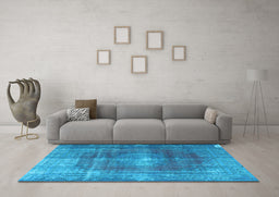 Machine Washable Persian Light Blue Bohemian Rug in a Living Room, wshtr3743lblu