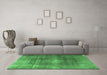 Machine Washable Persian Emerald Green Bohemian Area Rugs in a Living Room,, wshtr3743emgrn