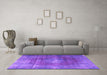 Machine Washable Persian Purple Bohemian Area Rugs in a Living Room, wshtr3743pur