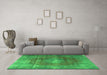 Machine Washable Persian Green Bohemian Area Rugs in a Living Room,, wshtr3743grn