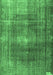 Machine Washable Persian Emerald Green Bohemian Area Rugs, wshtr3743emgrn