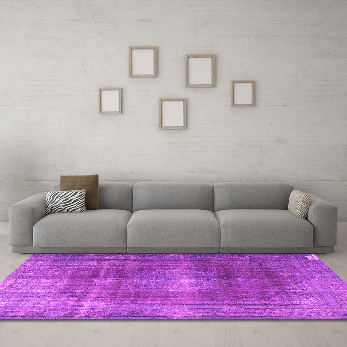 Machine Washable Persian Pink Bohemian Rug in a Living Room, wshtr3743pnk
