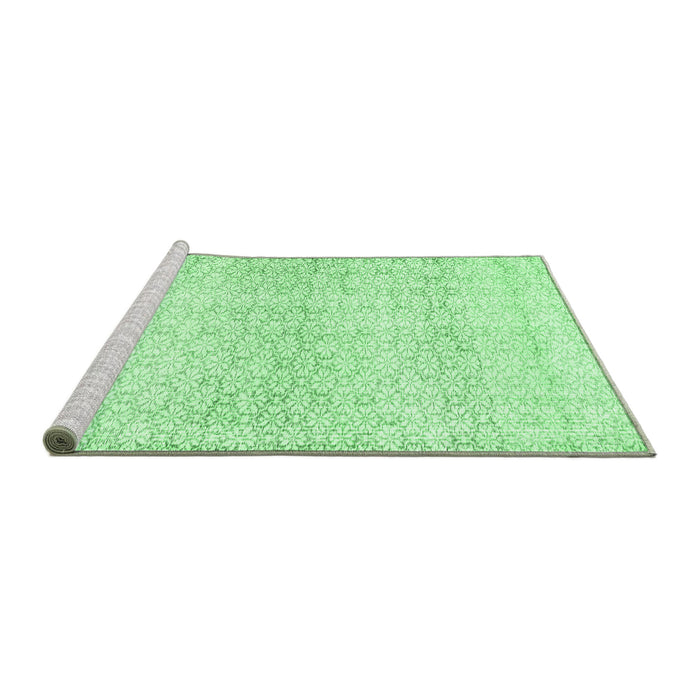 Sideview of Machine Washable Persian Emerald Green Traditional Area Rugs, wshtr3744emgrn