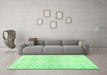 Machine Washable Persian Emerald Green Traditional Area Rugs in a Living Room,, wshtr3744emgrn