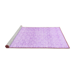 Sideview of Machine Washable Persian Purple Traditional Area Rugs, wshtr3744pur