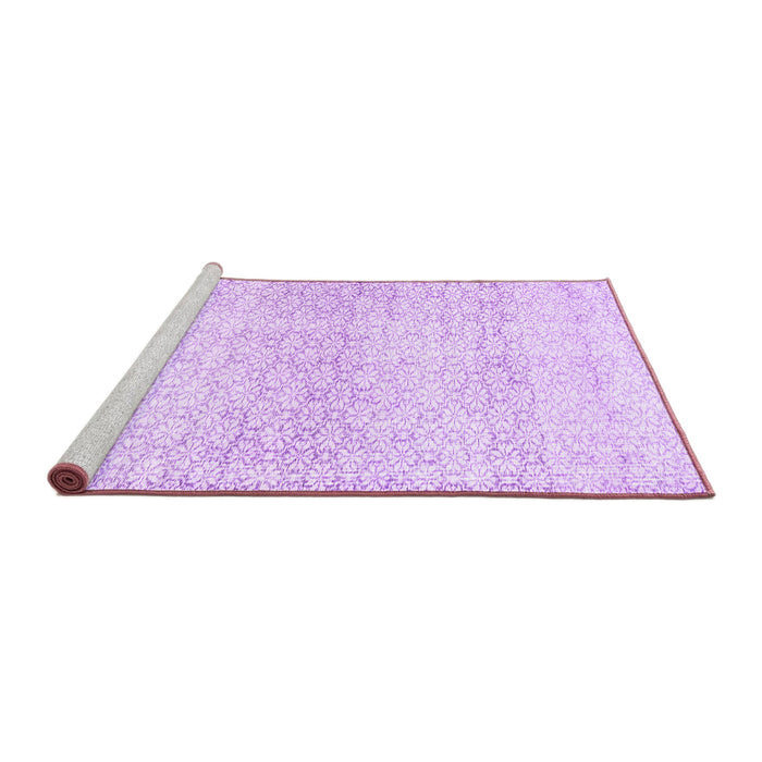 Sideview of Machine Washable Persian Purple Traditional Area Rugs, wshtr3744pur