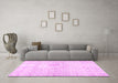 Machine Washable Persian Pink Traditional Rug in a Living Room, wshtr3744pnk