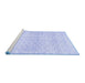 Sideview of Machine Washable Persian Blue Traditional Rug, wshtr3744blu