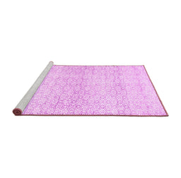 Sideview of Machine Washable Persian Pink Traditional Rug, wshtr3744pnk