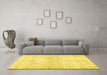 Machine Washable Persian Yellow Traditional Rug in a Living Room, wshtr3744yw