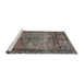 Sideview of Machine Washable Traditional Rosy Pink Rug, wshtr3745