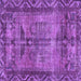 Square Machine Washable Persian Purple Traditional Area Rugs, wshtr3745pur