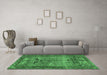 Machine Washable Persian Emerald Green Traditional Area Rugs in a Living Room,, wshtr3745emgrn