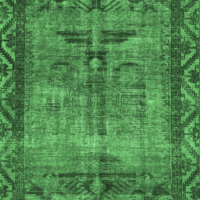 Machine Washable Persian Emerald Green Traditional Area Rugs, wshtr3745emgrn
