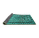 Sideview of Persian Turquoise Traditional Rug, tr3745turq