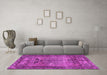 Machine Washable Persian Pink Traditional Rug in a Living Room, wshtr3745pnk