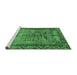 Sideview of Machine Washable Persian Emerald Green Traditional Area Rugs, wshtr3745emgrn