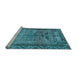 Sideview of Machine Washable Persian Light Blue Traditional Rug, wshtr3745lblu