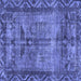 Square Persian Blue Traditional Rug, tr3745blu