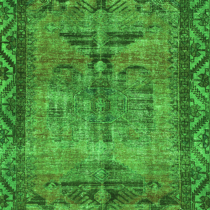 Serging Thickness of Machine Washable Persian Green Traditional Area Rugs, wshtr3745grn