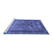 Sideview of Machine Washable Persian Blue Traditional Rug, wshtr3745blu