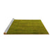Sideview of Machine Washable Persian Yellow Traditional Rug, wshtr3746yw