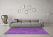 Machine Washable Persian Purple Traditional Area Rugs in a Living Room, wshtr3746pur