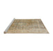 Sideview of Machine Washable Traditional Copper Brown Rug, wshtr3747