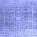 Square Persian Blue Traditional Rug, tr3747blu