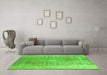 Machine Washable Persian Green Traditional Area Rugs in a Living Room,, wshtr3747grn