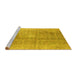 Sideview of Machine Washable Persian Yellow Traditional Rug, wshtr3747yw