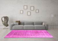 Machine Washable Persian Pink Traditional Rug, wshtr3747pnk