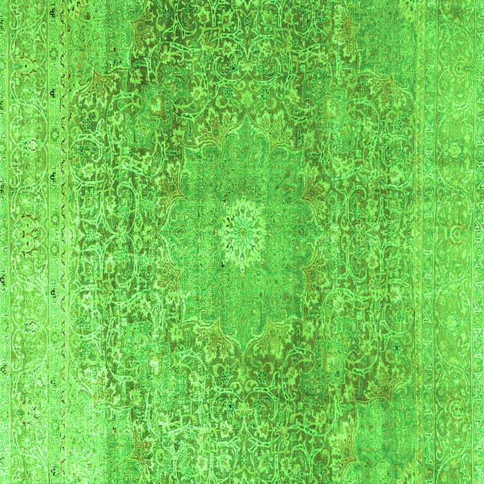 Serging Thickness of Machine Washable Persian Green Traditional Area Rugs, wshtr3747grn