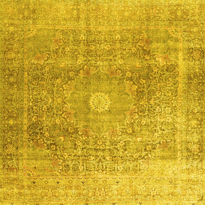 Square Persian Yellow Traditional Rug, tr3747yw