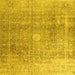 Square Persian Yellow Traditional Rug, tr3747yw