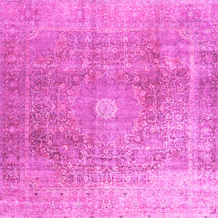 Square Machine Washable Persian Pink Traditional Rug, wshtr3747pnk